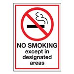 No Smoking Except in Designated Areas - Decal